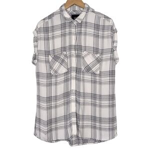 Rails Women's Britt Sleeveless Plaid Button Down Shirt Top Size M